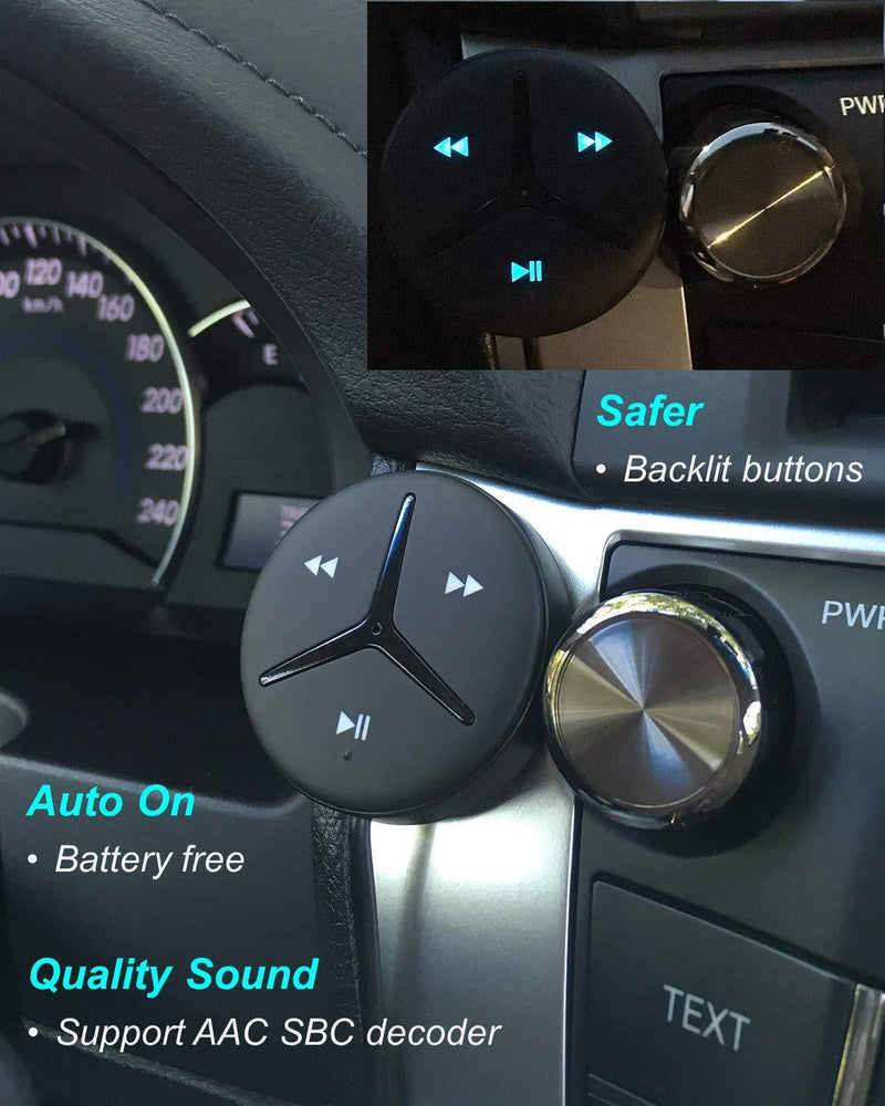 Aston Innovations HiFi Aux Bluetooth Car Kits Music Streaming Handsfree Calls Built in Noise Isolator Bluetooth Adaptor/Bluetooth Receiver for Car SUV Van SoundTek A1+