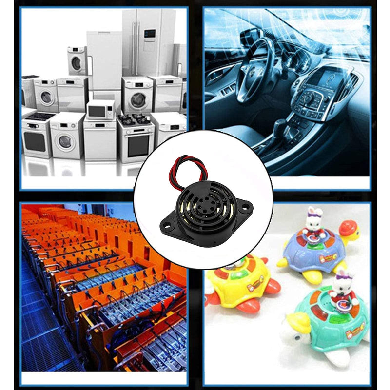 GZLCEU Pack of 10 Piezo Buzzers, Continuous Tone Electronic Buzzer 3V 24V Sound Intermitent Beep for Computer Printer Vehicle Electronics Alarm Systems