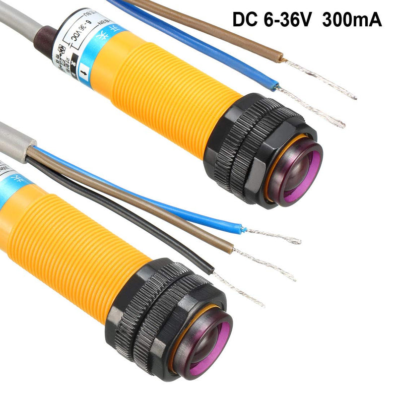 uxcell 2 Pairs 300mA Infrared Ray Through-Beam Reflection Optical Sensor Switch NO DC 6-36V