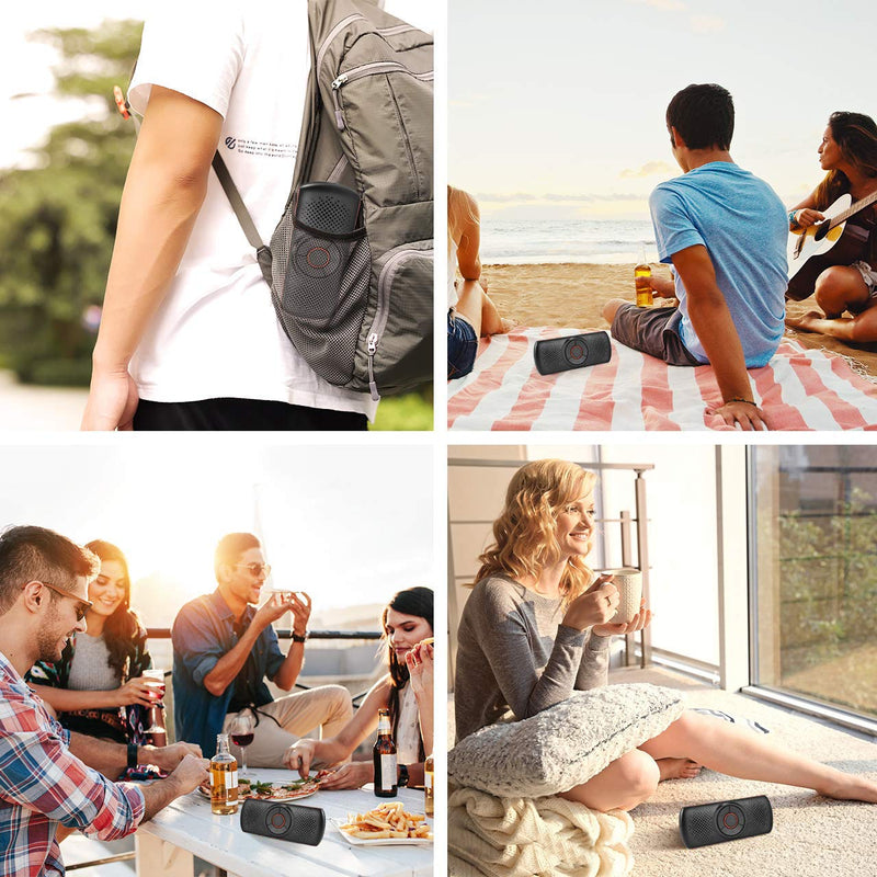 Bluetooth Handsfree Speakerphone for Cell Phone, NETVIP Wireless Car Kit Music Player Adapter with Back-Clip Portable Bluetooth Speaker for Home/Sport/Outdoor, Work with Siri/Google Assistant/TF Card Orange