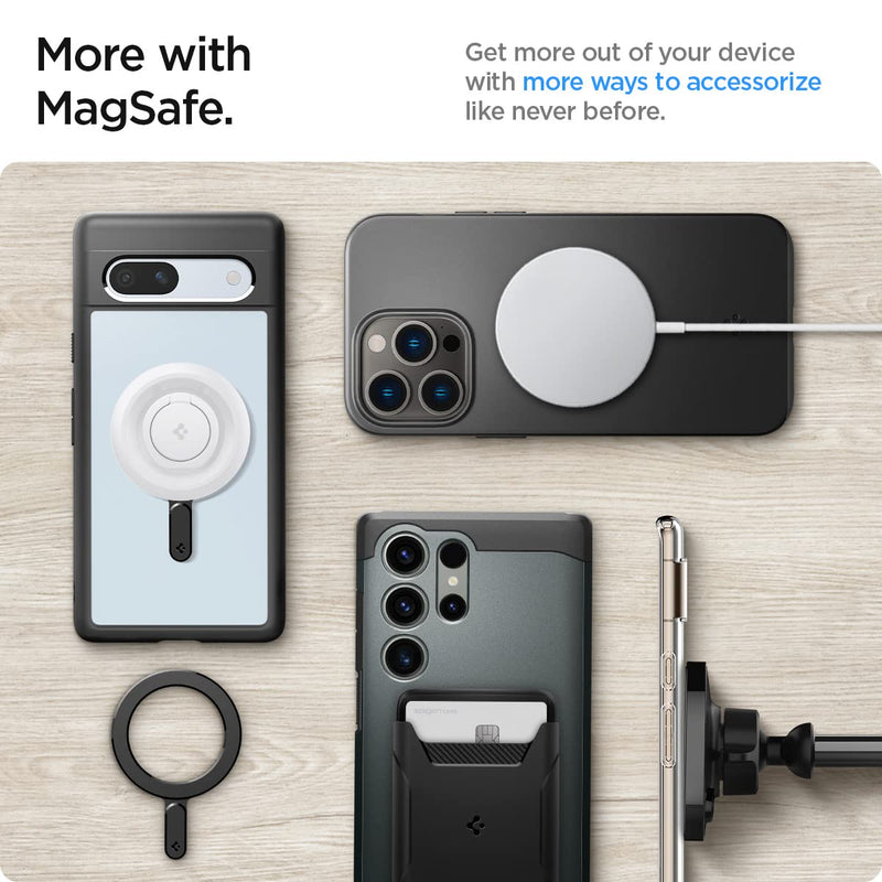 Spigen Magnetic Ring Plate (MagFit) Adapter for Magsafe Stickers, MagSafe-Compatibility with EZ-Fit Kit [Add MagSafe Compatibility to Non-MagSafe Case ] 1 Pack - Black