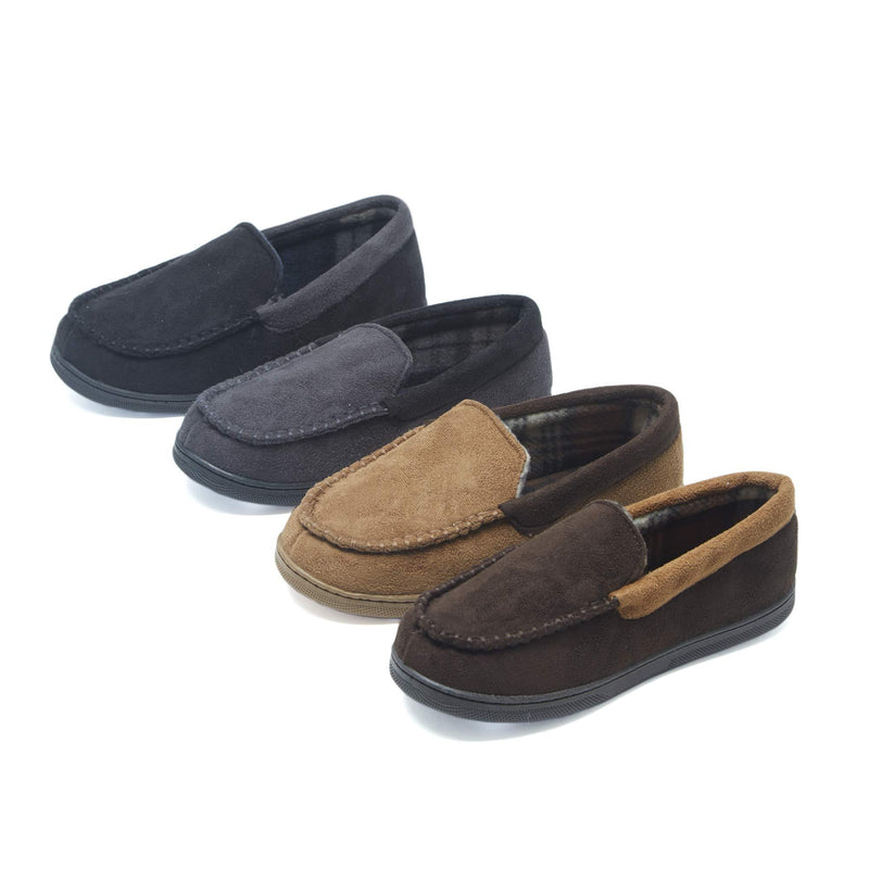 Hanes Men's Moccasin Slipper House Shoe with Indoor Outdoor Memory Foam Sole Fresh Iq Odor Protection Small Black