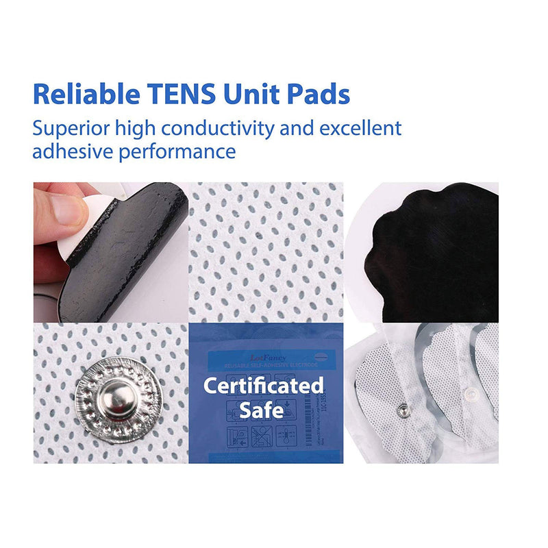 TENS Unit Pads, 22PCS Snap Electrodes，Reusable TENS Replacement Pads for Electrotherapy EMS Machine Muscle Stimulation Massager
