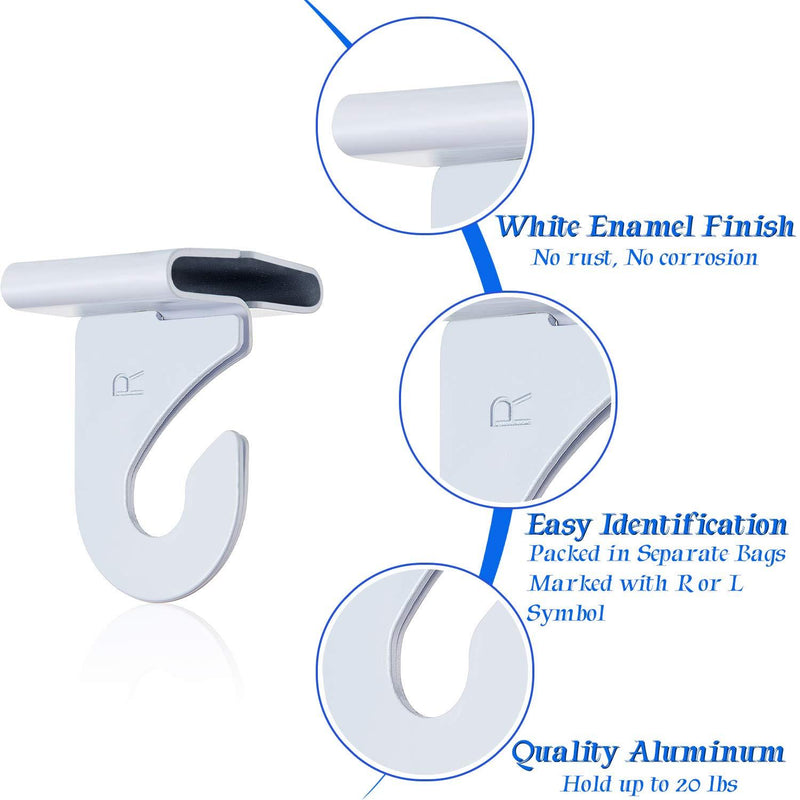 Aluminum Ceiling Hooks for Drop-Ceiling T-Bars Right and Left White Ceiling Hanger T-Bar Track Clip Suspended Ceiling Hooks Grid Clips for Hanging Plants Office Signs Decorations (20) 20