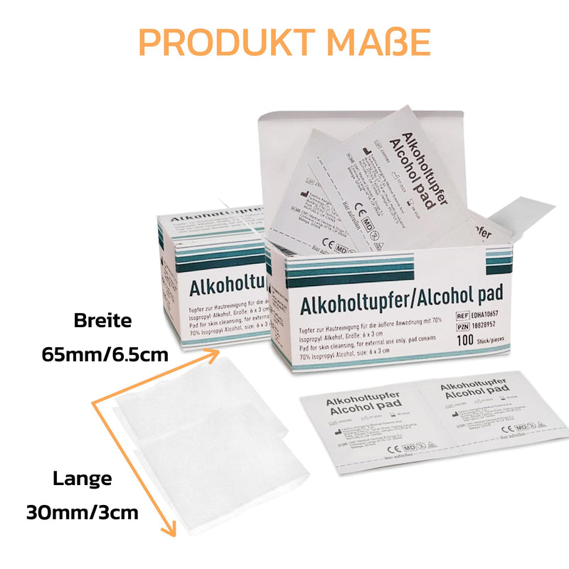 Alcohol Preparation Pads Alcohol Wipes, 70% Isopropyl Alcohol, Pack of 100, First Aid Alcohol Wipes, Individually Wrapped, Alcohol Wipes for General Cleaning, 2 Ply, Surgical Alcohol Wipes
