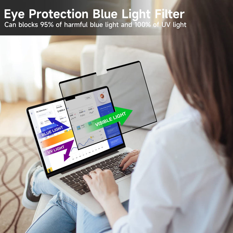 ANTOGOO V Upgrade Privacy Screen Filter Compatible with MacBook Pro 14 Inch (M2 Pro / M2 Max / M1 Pro / M1 Max), Removable Anti Blue Light Anti Glare Laptop Privacy Filter, No Magnetic No Glue MacBook Pro 14''(2021-2023,M1,M2)
