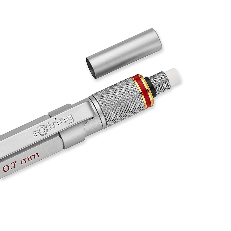 rOtring 1900184 800+ Mechanical Pencil and Touchscreen Stylus, 0.7 mm, Silver Barrel Standard Packaging