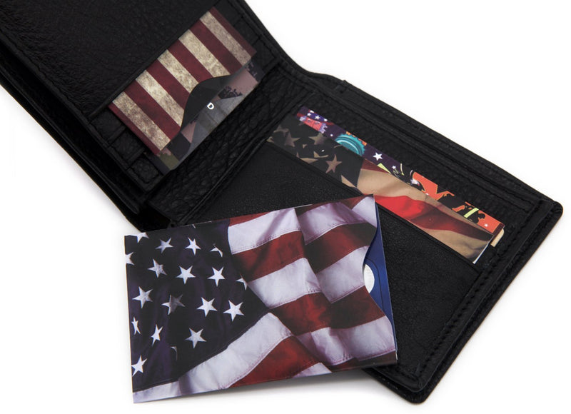 RFID Blocking Sleeves (10 RFID Blocking Sleeves, 5 Unique Designs) Identity Theft Protection Travel Case Set (American Element) (Side Load) Side Load