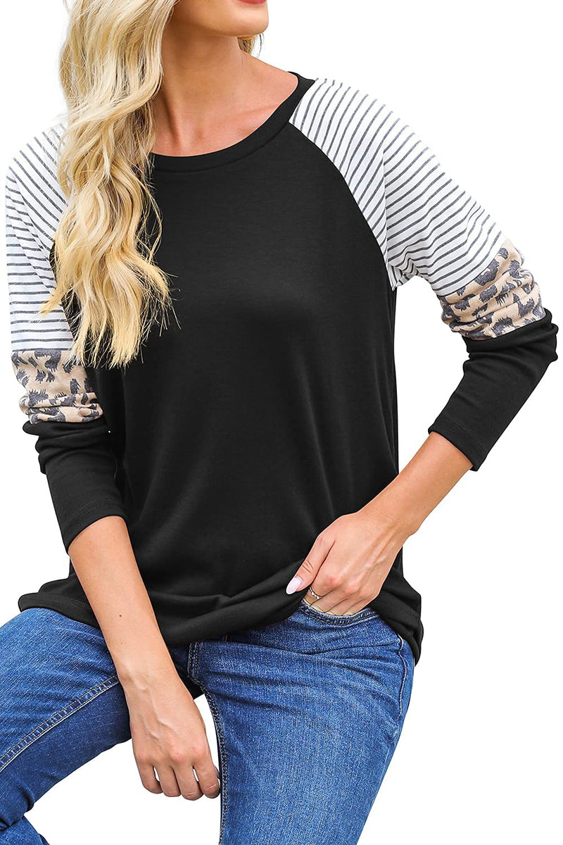AYIFU Womens Casual Long Sleeve Tunic Tops Fall Shirts Loose Fit Comfy Blouses Small Black