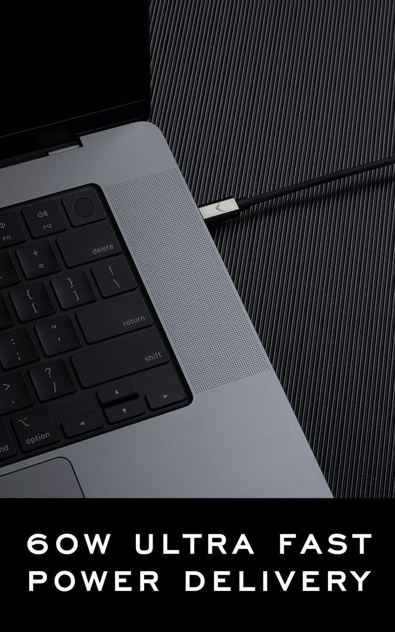 Zeus-X Short USB-C to USB-C Cable 0.33ft/0.1m 60W 20V/3A Type-C Fast Charging Cable QC3.0 QC4.0 Compatible with Samsung, OnePlus, Google Pixel, iPad Pro 0.1 Meters