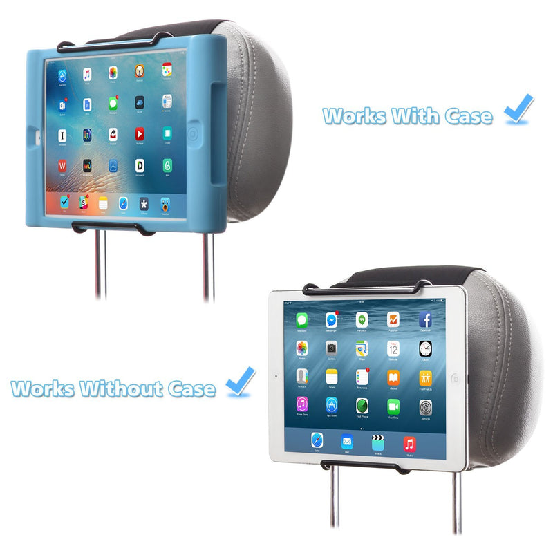WANPOOL Universal Car Headrest Mount Holder with Angle-Adjustable Clamp - for Use with iPads, Samsung Tablets and More