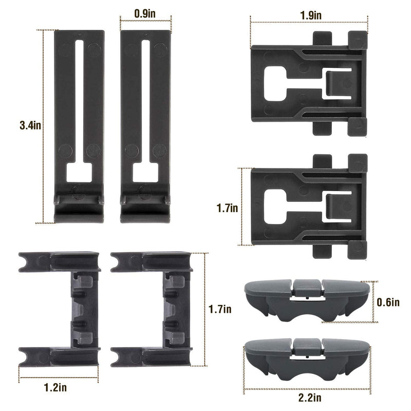 Upgraded W10350375 Top Rack Adjuster With Dishwasher Upgrade Wheels Metal Screw W10195840 W10195839 Rack Adjuster W10250160 Arm Clip Lock W10508950 Slide Rail Stop Clip(Pack of 10)