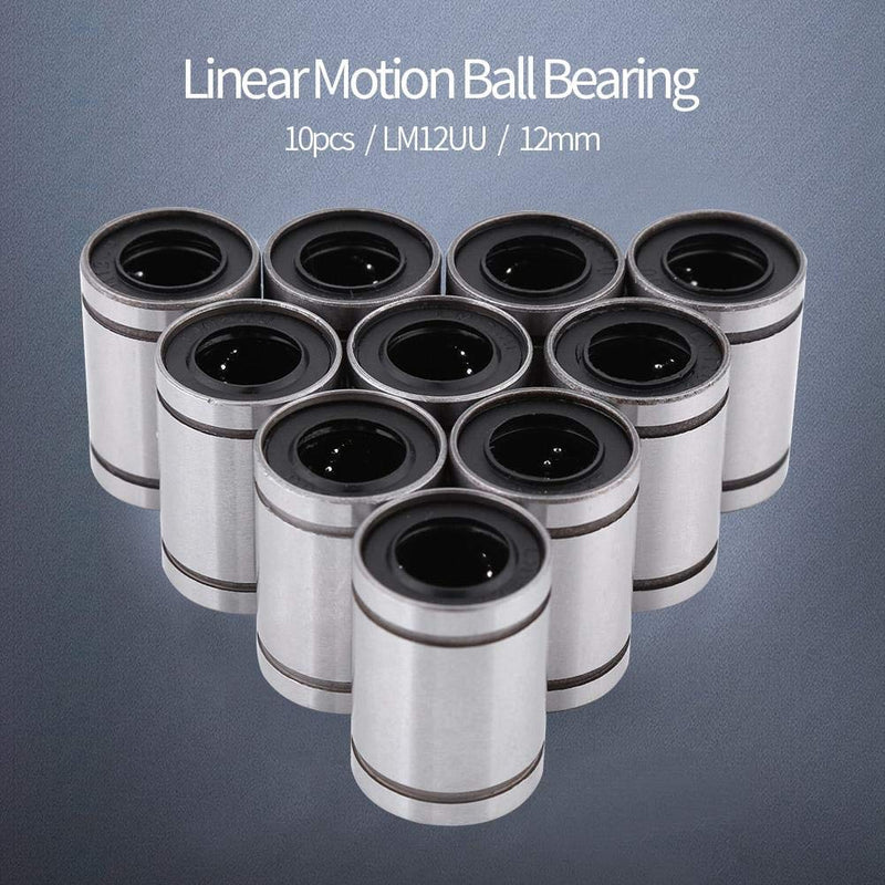 10Pcs 12 * 20 * 30 LM12UU Bearing 12mm Linear Motion Ball Bearing CNC Slide Bushing for 12mm Rod, 3 Dimensional Printer CNC Parts, and Other Applications