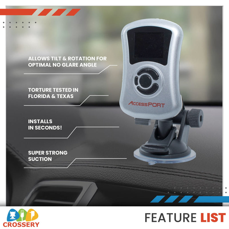 Crossery Suction Cup Windshield Mount Monitor for WRX Cobb Accessport V3 Mount Edge CTS3 Monitor SCT X4 Mount Edge CTS2 SCT X3 Ford Edge Evolution Cobb Accessport Mount Edge Insight CTS 2 Mount 9817