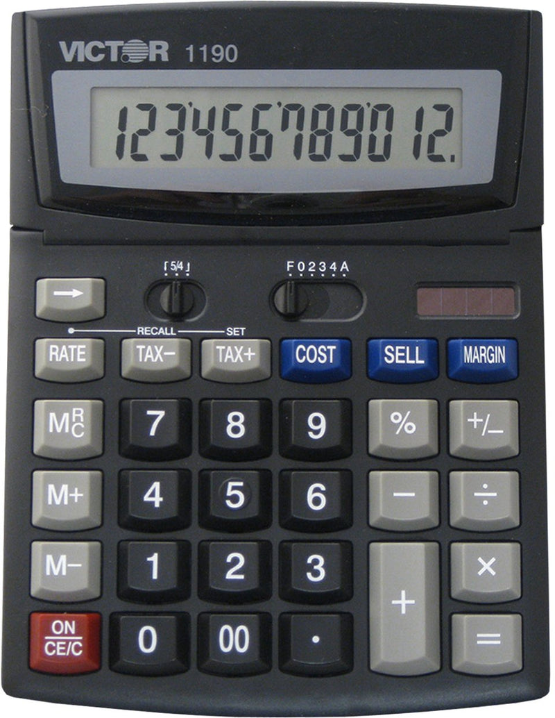 Victor 1190 Desktop Display Calculator, Black, 1" x 5.9" x 7.8"