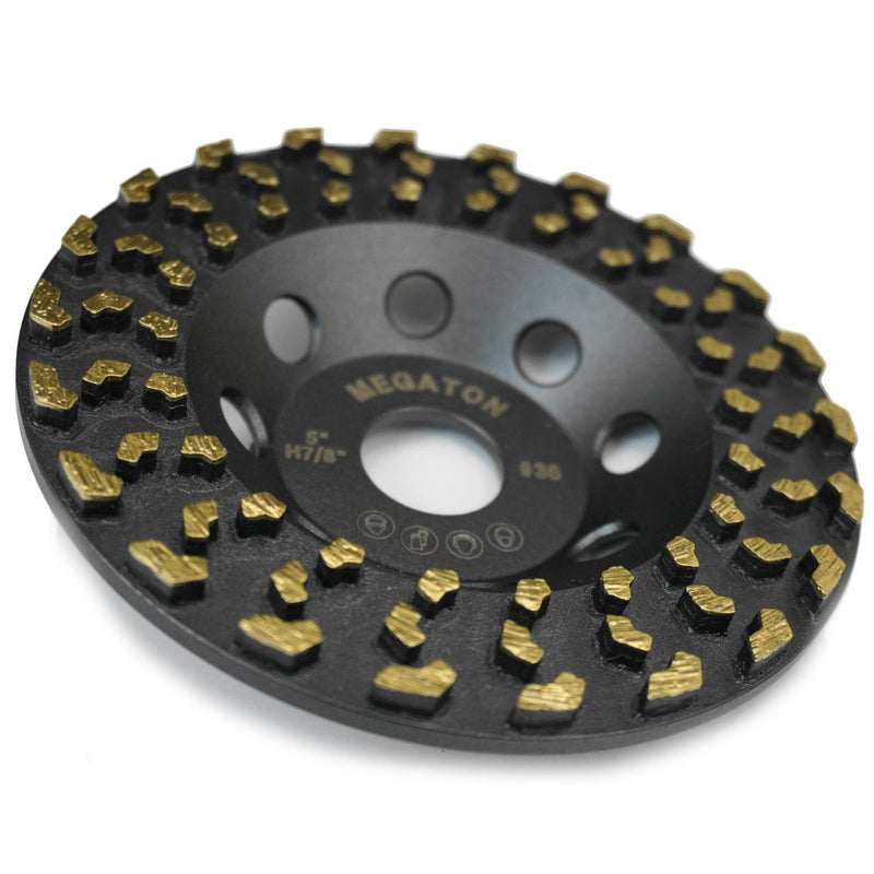 Megatron 5" Diamond Cup Grinding Removing Disc Wheel for Any Concrete, Paint, Epoxy, Glue and Mastic with CDB Newest Technology (Megatron 5") 5"