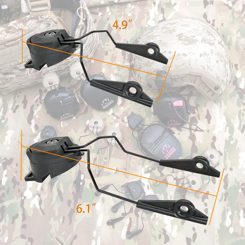 ARC Rail Adapters Accessories for Walker Electronic Earmuffs,1Pair Black Mounting Adapter