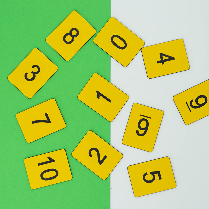StayMax Rectangle Plastic Numbered Tags Number Disc Number Token (0-50, Yellow) 0-50