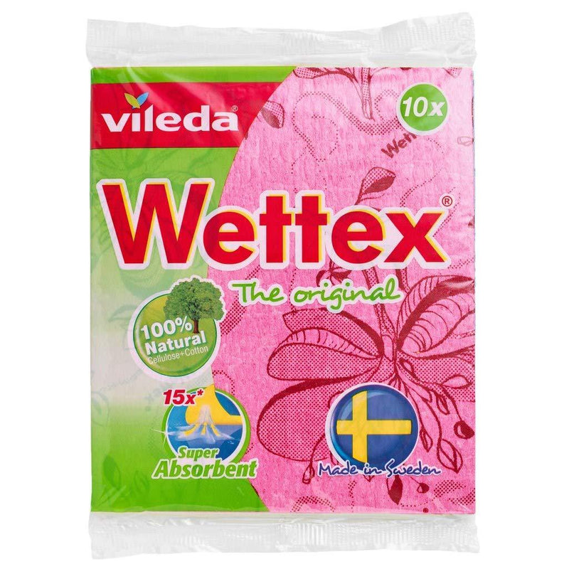 Wettex The Original 10-Pack Swedish Superabsorbent Dishcloth Pink, Blue, Yellow and Green