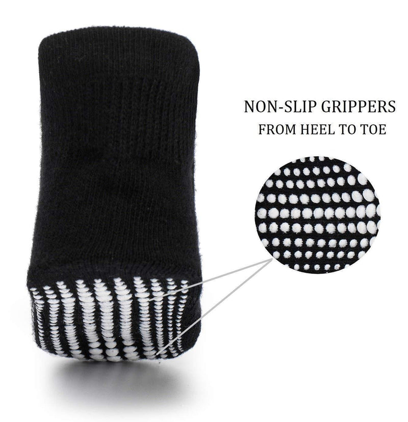 Zaples Baby Non Slip Grip Ankle Socks with Non Skid Soles for Infants Toddlers Kids Boys Girls Assorted - 9 Pairs 6-12 Months