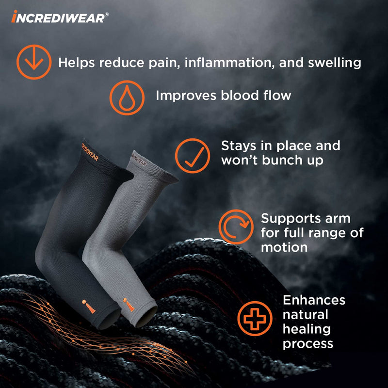Incrediwear Arm Sleeves For Men and Women to Help Muscle Recovery Small/Medium (Pack of 1) Black
