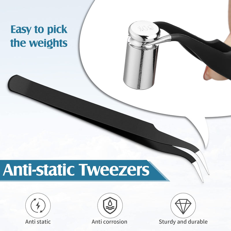 TOODOO 1g 2g 5g 10g 20g Calibration Gram Weight Set for Digital Scales Balance and 1 Piece Calibration Weight Tweezers, Silver