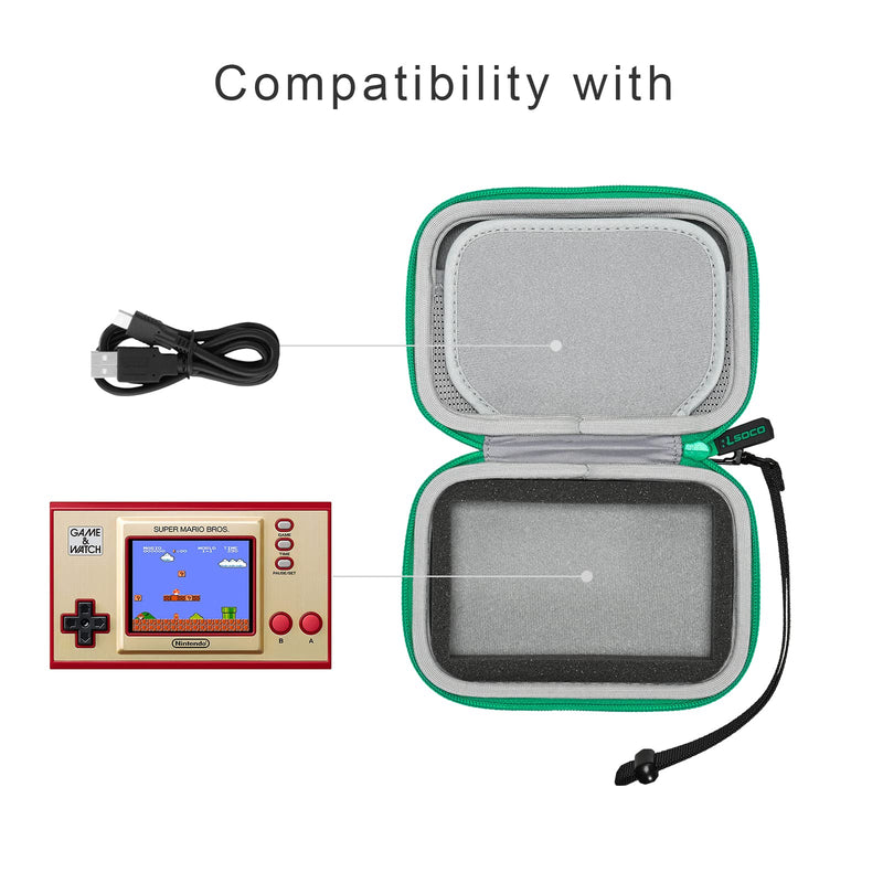 RLSOCO Carrying Case for Nintendo Game & Watch:The Legend of Zelda/ Super Mario (Green) Green