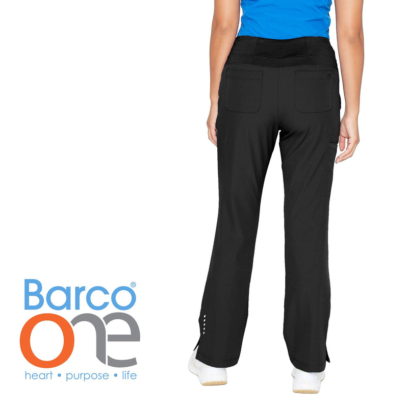 BARCO ONE - Women's Stride Pant, Yoga Style Medical Scrub Pant w/ 5 Pockets and 4-Way Stretch Fabric Medium Black