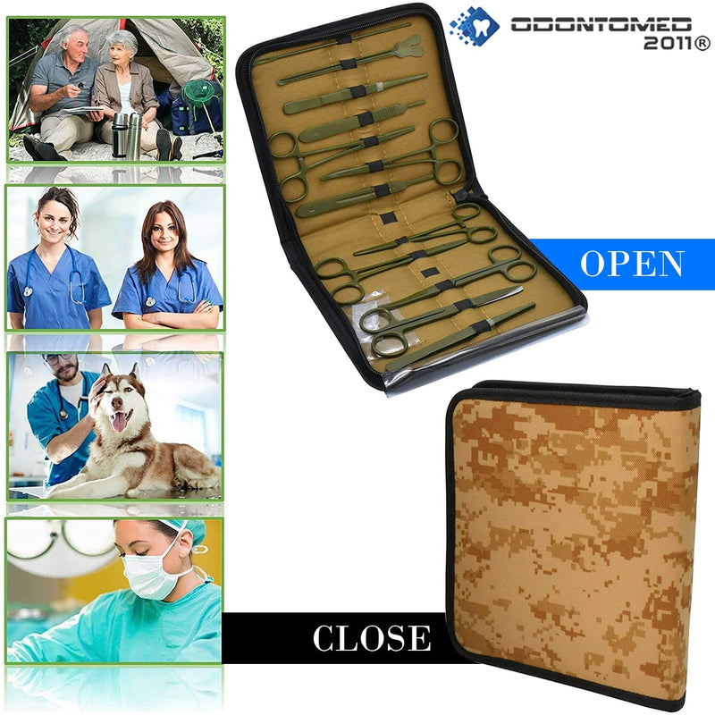 OdontoMed2011 Dissection Kit- First Aid Kit 24 Pcs Advanced Lab Dissection Kit for Anatomy & Biology Students Lab Veterinary Botany Stainless Steel Instruments & 11 Bonus Scalpel Handle MLT-01