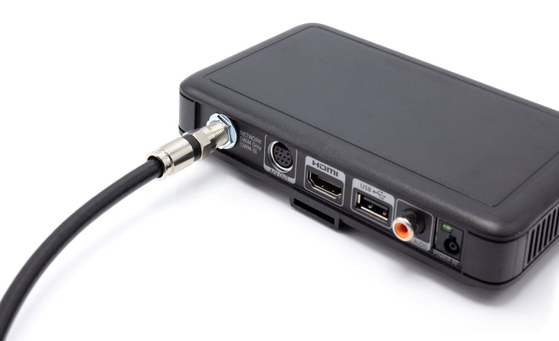 2' Feet, Black RG6 Coaxial Cable (Coax Cable) with Weather Proof Connectors, F81 / RF, Digital Coax - AV, Cable TV, Antenna, and Satellite, CL2 Rated, 2 Foot 2 Feet (0.6 Meter)
