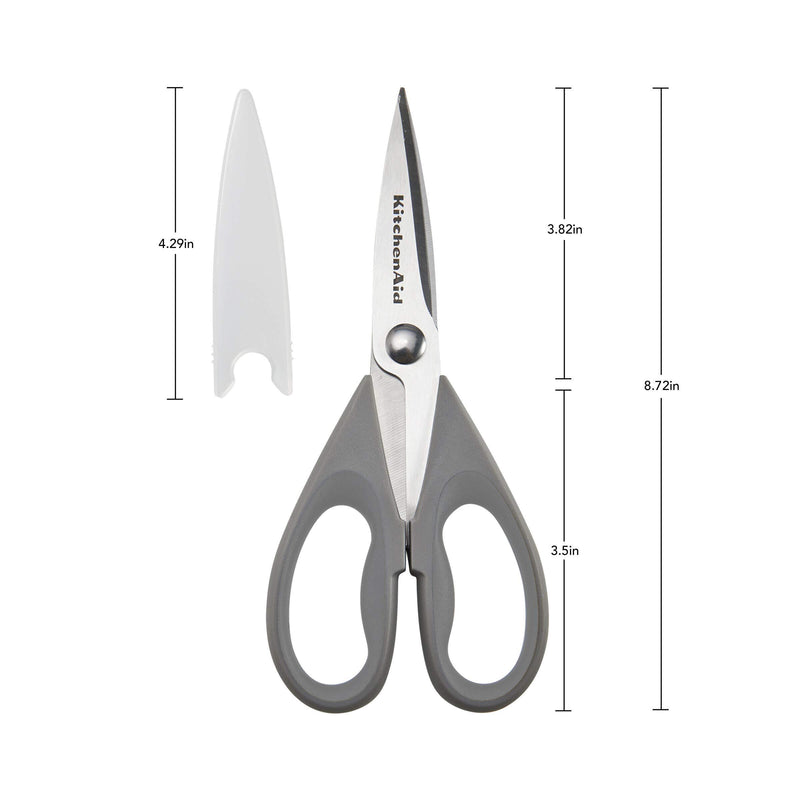 KitchenAid All Purpose Shears with Protective Sheath, 8.72-Inch, Gray Storm Gray