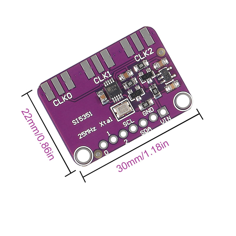 AITIAO 2Pcs Si5351 I2C IIC High Frequency Signal Generator DC 3V-5V CJMCU-5351 Si5351A Clock Generator Breakout Board 8KHz to 160MHz Square Wave Frequency Generator with Dupont Cables for Arduino