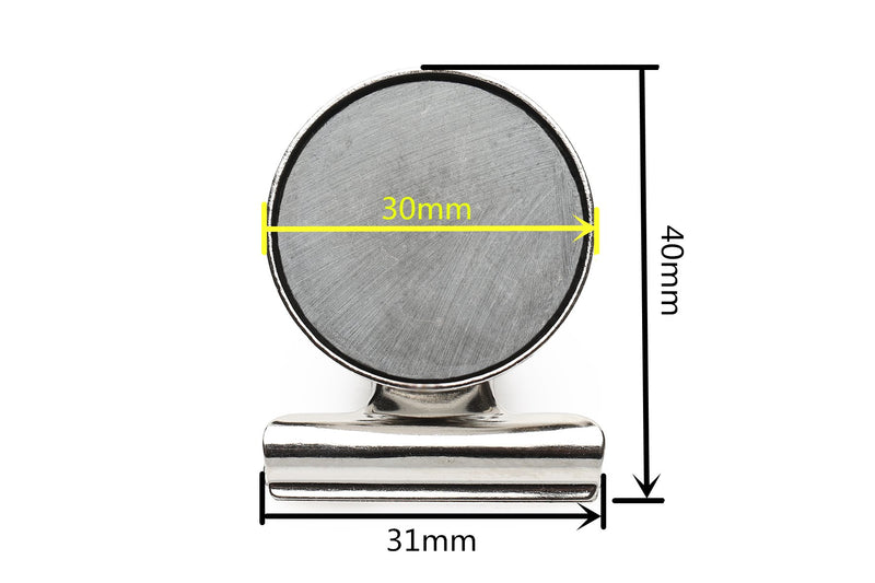 Ninth Five Magnetic Clips - Heavy Duty Refrigerator Magnet Clips - 31mm Wide Scratch Safe - Clip Magnets Best for House Office School Use, Hanging Home Decoration, Photo Displays(12Pack)
