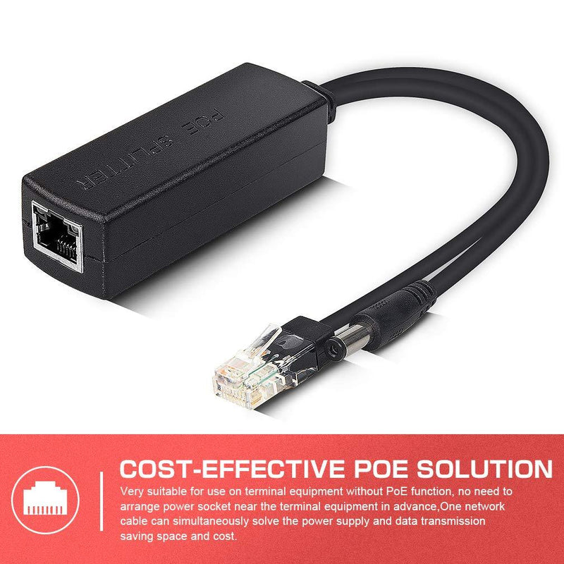 Active PoE Splitter - Power Over ethernet Splitter Adapter, 48V to 12V, IEEE 802.3af Compliant, 10/100Mbps PoE Splitter for Surveillance Camera, WAP and VoIP Phone, up to 100m, 2 Pack Active POE Splitter: 10/100M