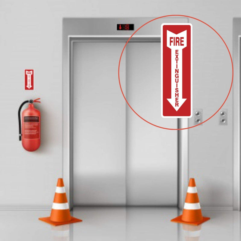 Fire Extinguisher Stickers, 4.25" x 11", 10 Pack, Durable, Self-Adhesive Decals, UV Protected and Waterproof
