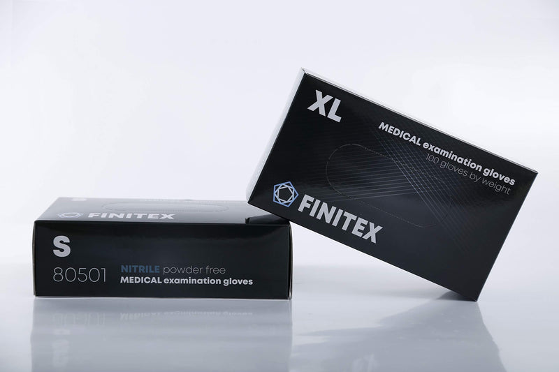 FINITEX - Black Nitrile Disposable Gloves, 5mil, Powder-free, Exam Gloves Latex-Free, 100 PCS (X-Large) X-Large (Pack of 100)