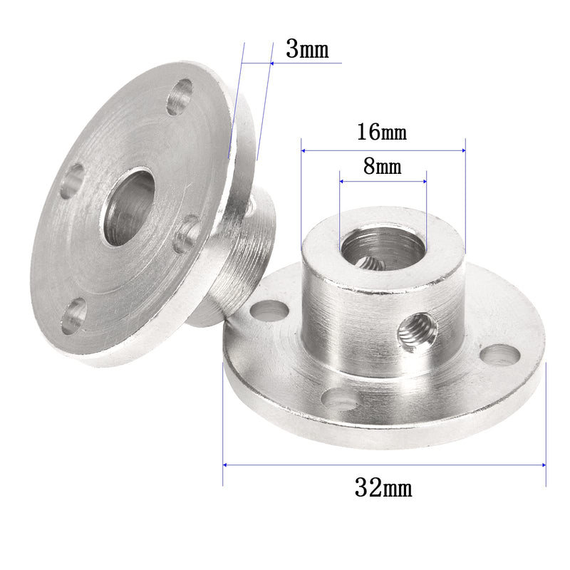 5Pack Vgoohobby Flange Shaft Coupling Connector,Rigid Guide Shaft Support Coupler Shaft Axis Joint for DIY RC Model Motors (8mm) 8mm