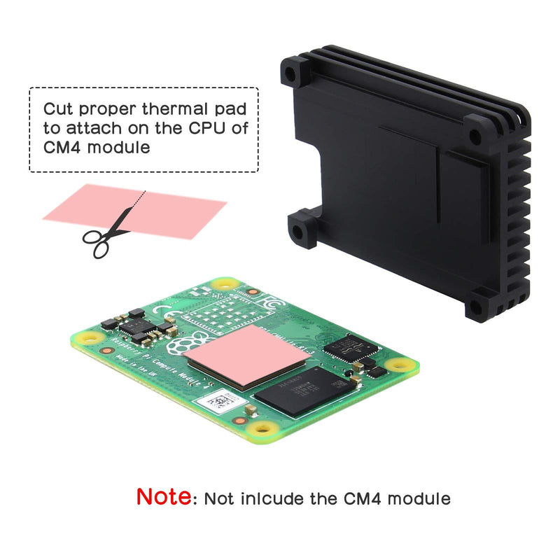 Geekworm 12mm Aluminum Alloy Heatsink (C235) Support 30mm Cooling Fan Compatible with Raspberry Pi Compute Module 4 CM4 Motherboard