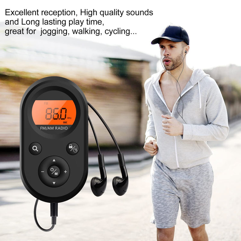 AM FM Pocket Radio,Personal Portable Mini Radio,Rechargeable Walkman Radio with Best Reception, Stereo Earphones, Small Digital Transistor Radios for Sport,Running,Walking,Jogging