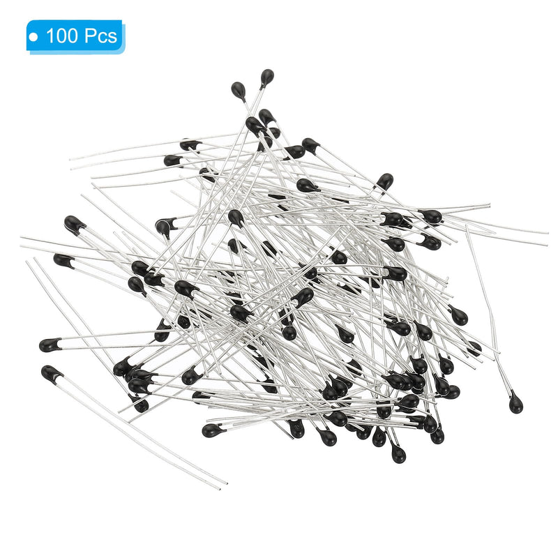 PATIKIL NTC Thermistors Resistors Pack of 100 10K Ohm MF52-103 1% Accuracy Highly Sensitive Current Limiter Temperature Sensor for Measuring Temperature Black 100