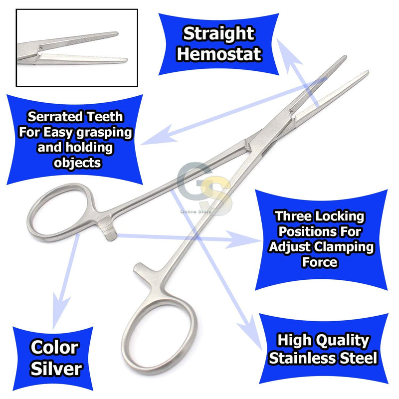 Kelly Surgi Hemostat Forceps 6 1/4 Inches Straight Stainless by G.S Online Store