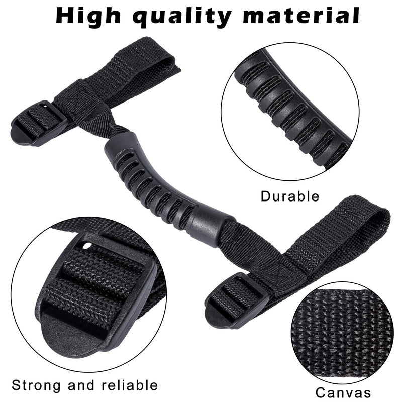 4 x Roll Bar Grab Handles Grip Handle for Jeep Wrangler YJ TJ JK JKU JL JLU Sports Sahara Freedom Rubicon X & Unlimited 1955-2021 (Black) Black