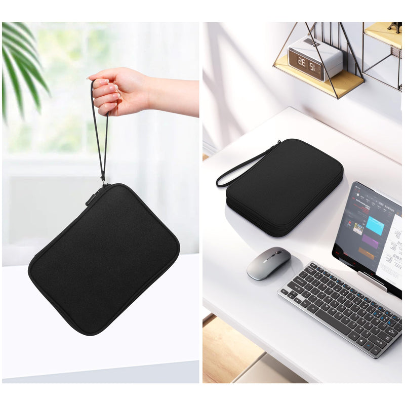 CILLA Electronics Organizer Travel, Travel Cord Organizer Case, Compact Electronics Accessories Bag for Cable, Cord, Charger, Phone Black