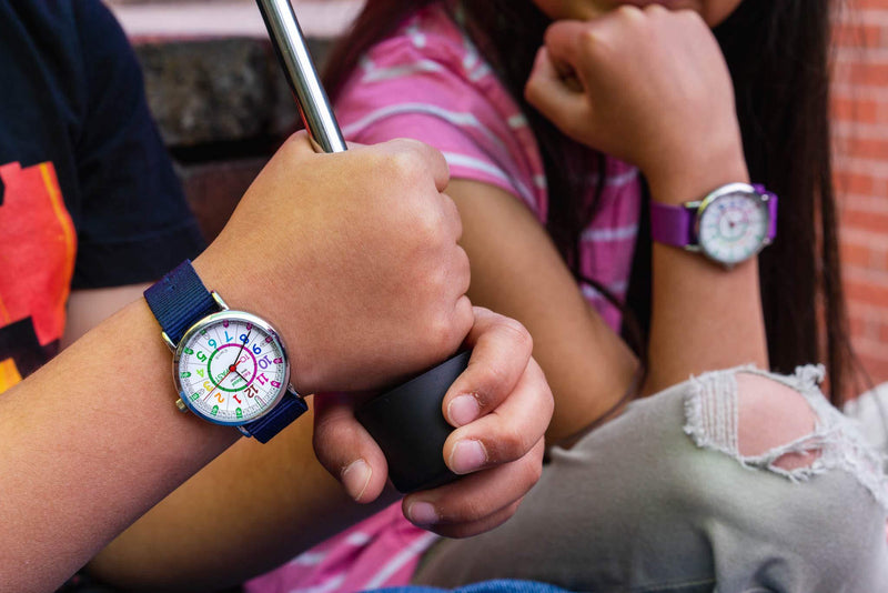 EasyRead Time Teacher Analog Learn The Time Boys Watch Navy #ERW-COL-PT-NB
