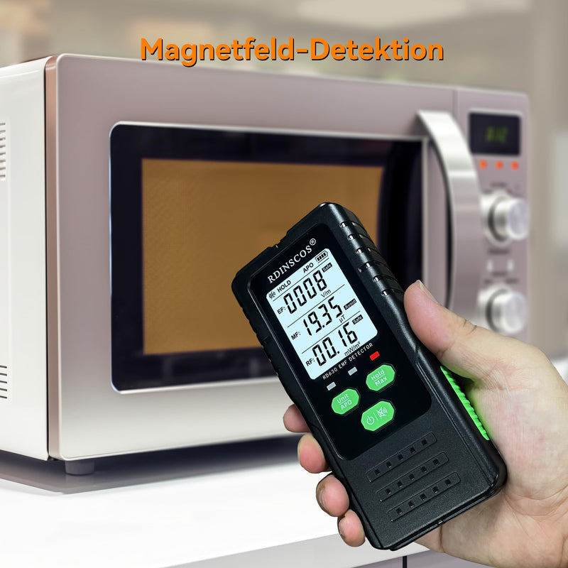 EMF Meter Radiation Detector Digital Electromagnetic Fields Hand-held EF/MF/RF Electromagnetic Radiation Meter with LCD EMF Inspections (RD630) RD630