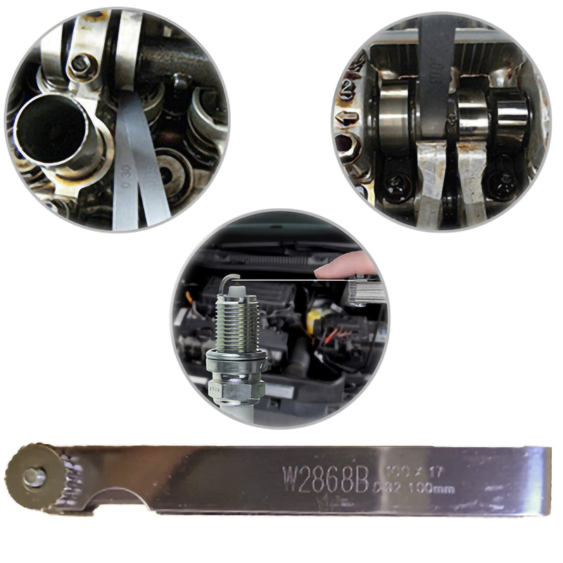 KEWAYO Stainless Steel Feeler Gauge Metric Measuring Tool (0.02-1.00mm, 17 Blades), for Measuring Gap Thickness