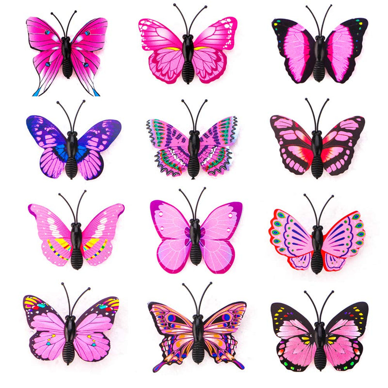 Yalis 12 Pcs Decorative Thumbtacks Pink Cute Pushpins for Feature Wall, Whiteboard, Corkboard, Photo Wall (Pink Butterfly) Pink Butterfly