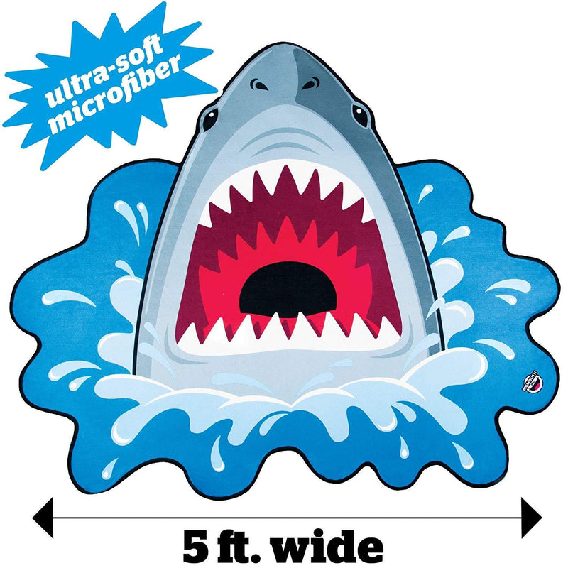 BigMouth Inc Giant Beach Blanket, Oversized Beach Towel, Ulta-Soft Microfiber Towel, Washing Machine Friendly Shark Bite