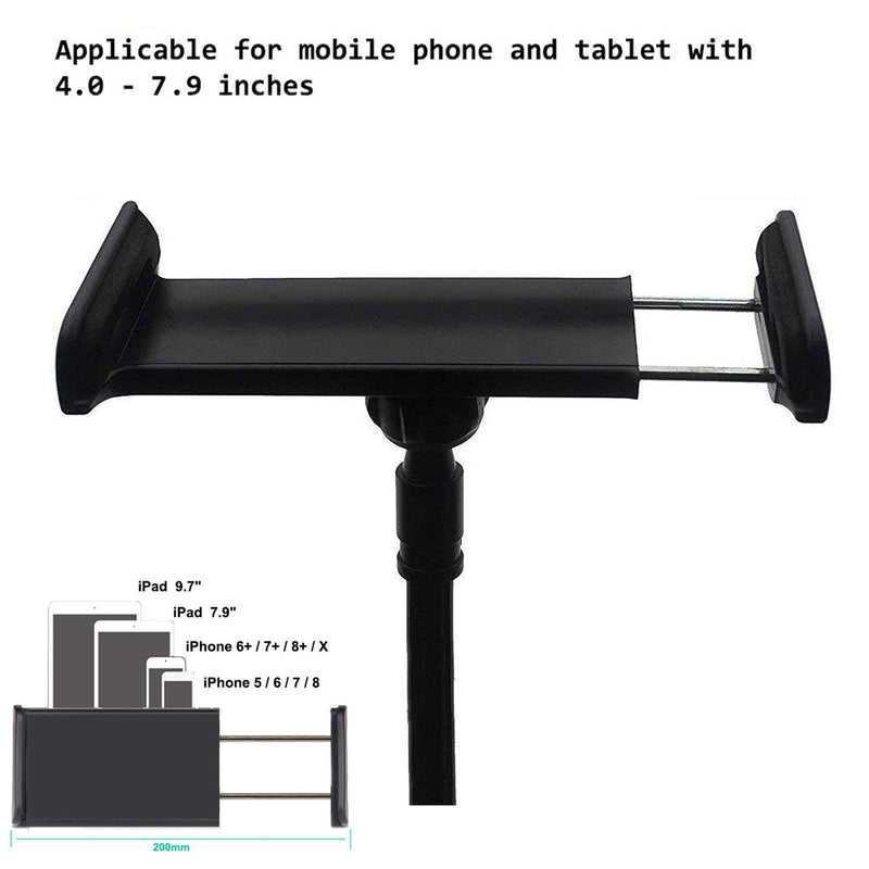 MAGIPEA Tablet Stand Holder, Mount Holder Clip with Grip Flexible Long Arm Gooseneck Compatible with ipad iPhone/Nintendo Switch/Samsung Galaxy Tabs/Amazon Kindle Fire HD - Black