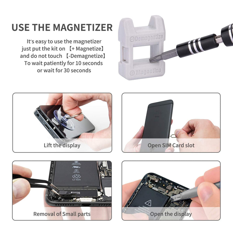 Computer Repair Kit, 122 in 1 Magnetic Laptop Screwdriver Kit, Precision Screwdriver Set, Small Impact Screw Driver Set with Case for Computer, Laptop, PC, for iPhone, Watch, Ps4 DIY Hand Tools -Grey 122-in-1 Gray